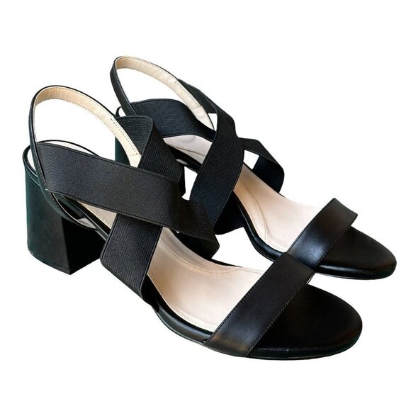 Cole Haan Strap Sandals Grand Aniston Leather Black  Elastic Women's Sz 10 B EUC - Picture 3 of 11